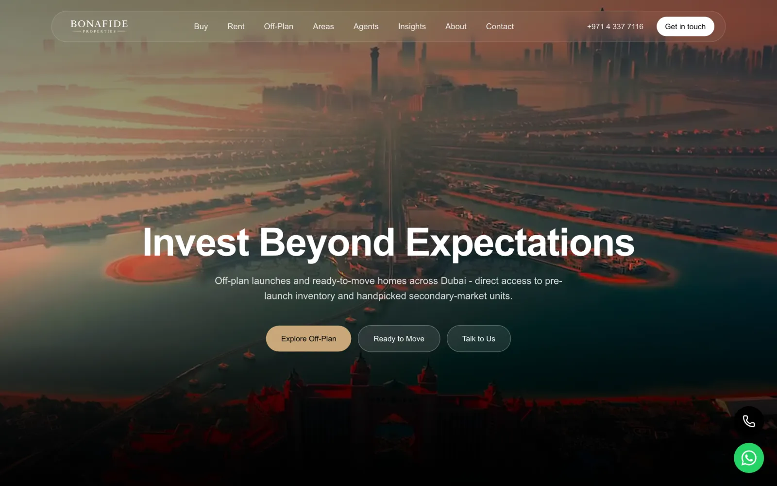 Bonafide Properties website