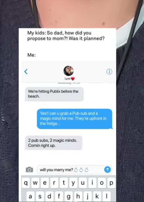 Text message thread format, frame from the source ad