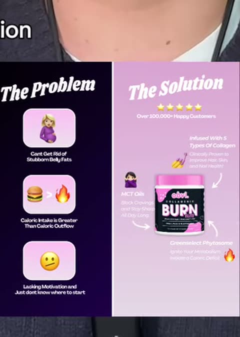 Problem vs solution format, frame from the source ad