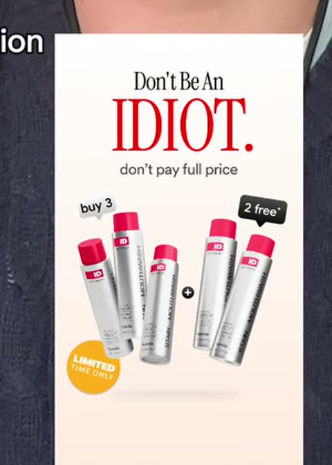 Don't be an idiot format, frame from the source ad