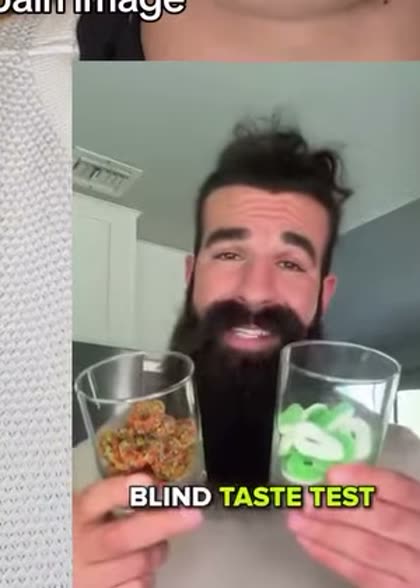 Blind taste test video format, the example shown for it